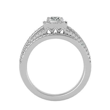 Iconique Beautiful Solitaire Band-1.13 Ct Round Diamond Gold Ring