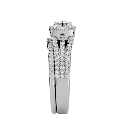 Iconique Beautiful Solitaire Band-1.13 Ct Round Diamond Gold Ring