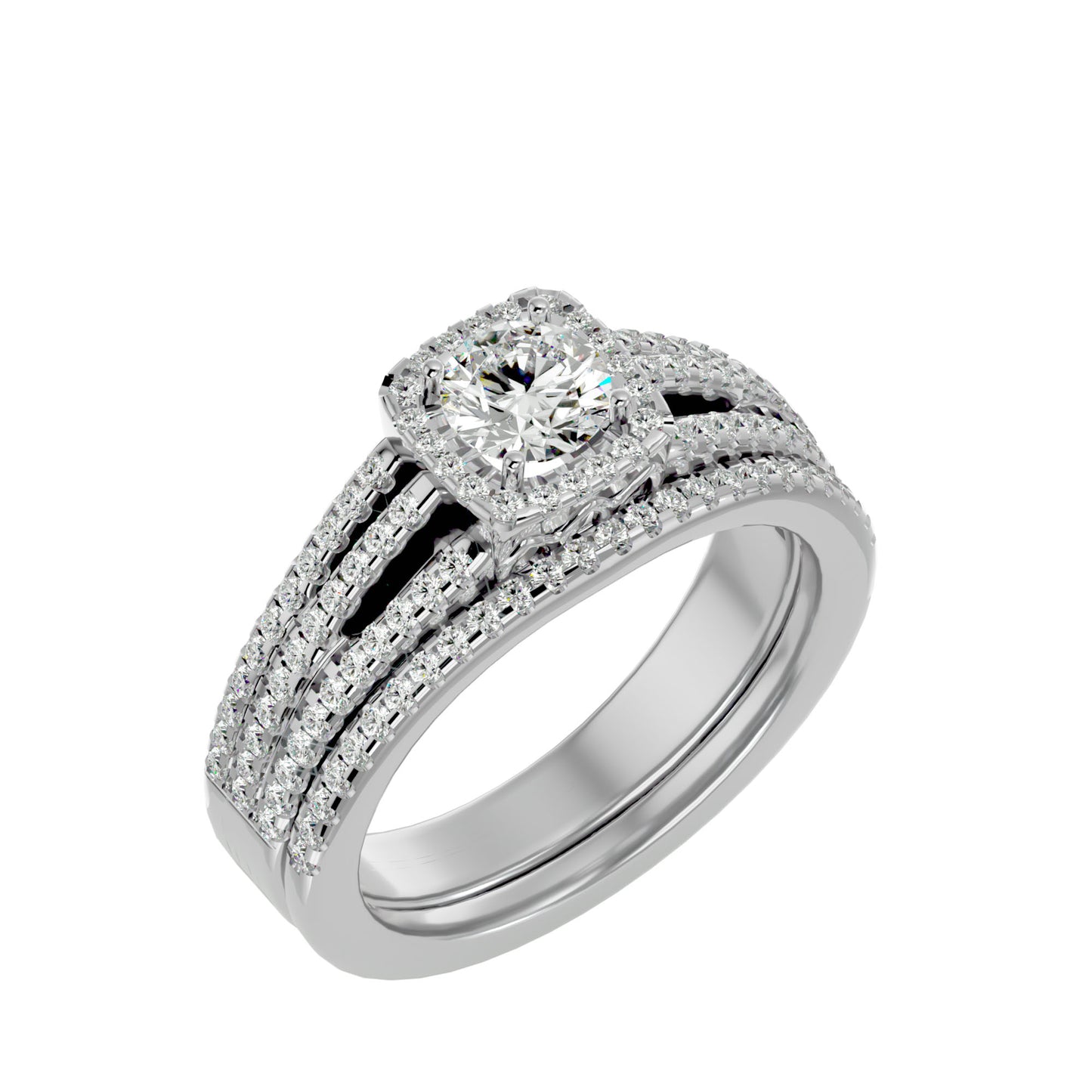 Iconique Beautiful Solitaire Band-1.13 Ct Round Diamond Gold Ring