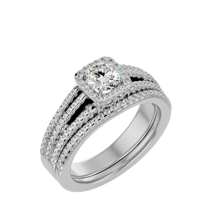 Iconique Beautiful Solitaire Band-1.13 Ct Round Diamond Gold Ring