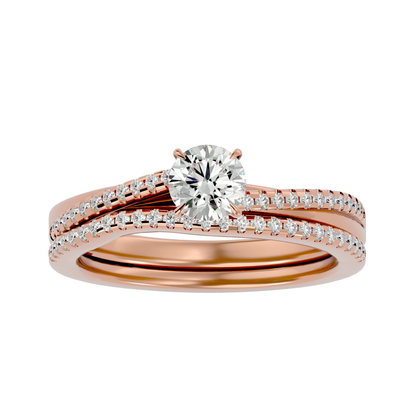 Iconique Premium Solitaire Band-0.72 Ct Round Diamond Gold Ring