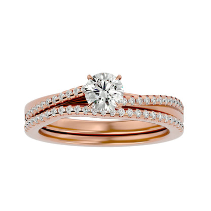 Iconique Premium Solitaire Band-0.72 Ct Round Diamond Gold Ring