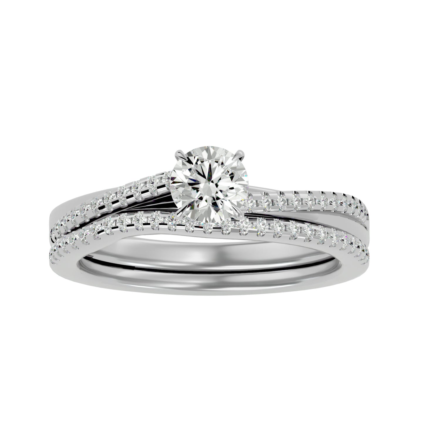 Iconique Premium Solitaire Band-0.72 Ct Round Diamond Gold Ring