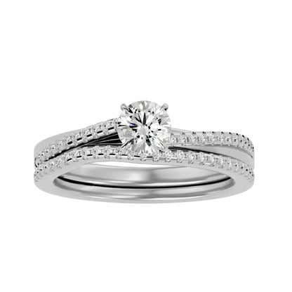 Iconique Premium Solitaire Band-0.72 Ct Round Diamond Gold Ring