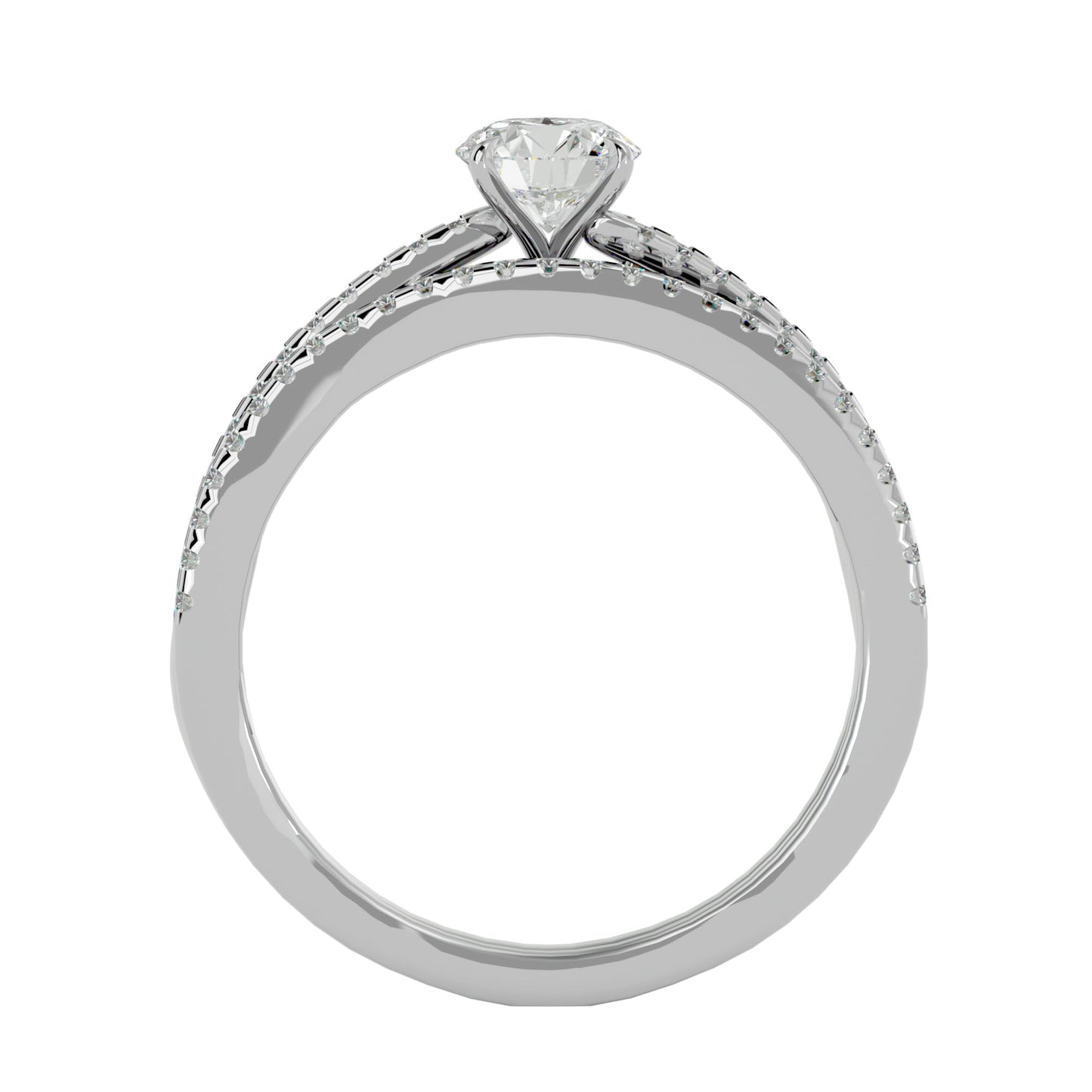 Iconique Premium Solitaire Band-0.72 Ct Round Diamond Gold Ring