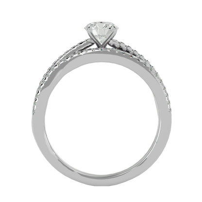 Iconique Premium Solitaire Band-0.72 Ct Round Diamond Gold Ring