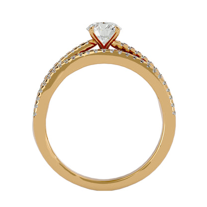 Iconique Premium Solitaire Band-0.72 Ct Round Diamond Gold Ring