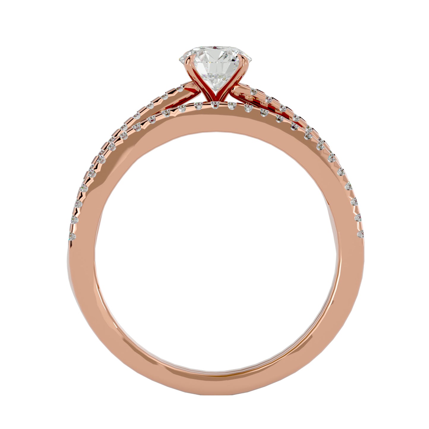 Iconique Premium Solitaire Band-0.72 Ct Round Diamond Gold Ring