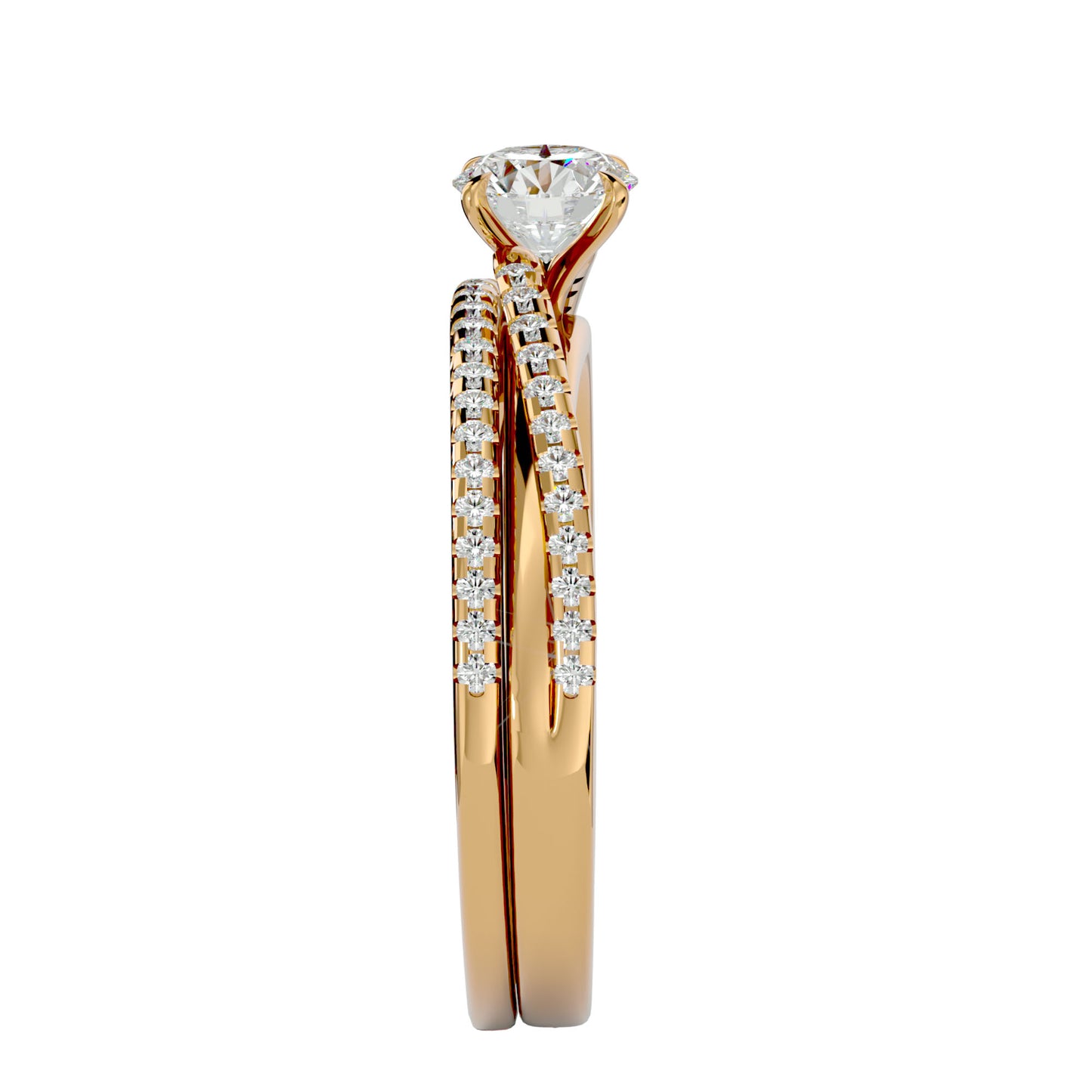 Iconique Premium Solitaire Band-0.72 Ct Round Diamond Gold Ring