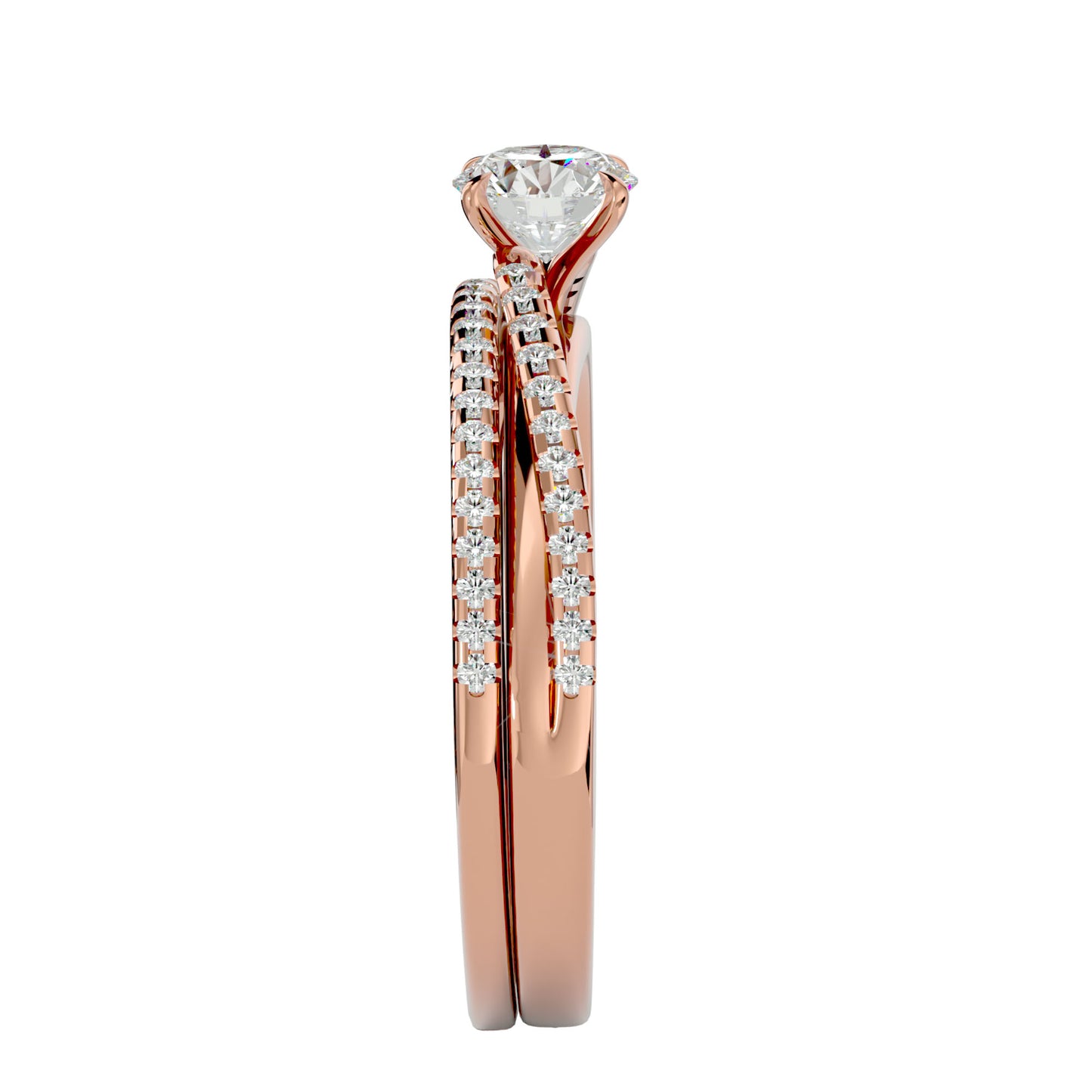 Iconique Premium Solitaire Band-0.72 Ct Round Diamond Gold Ring