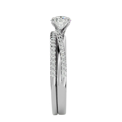 Iconique Premium Solitaire Band-0.72 Ct Round Diamond Gold Ring