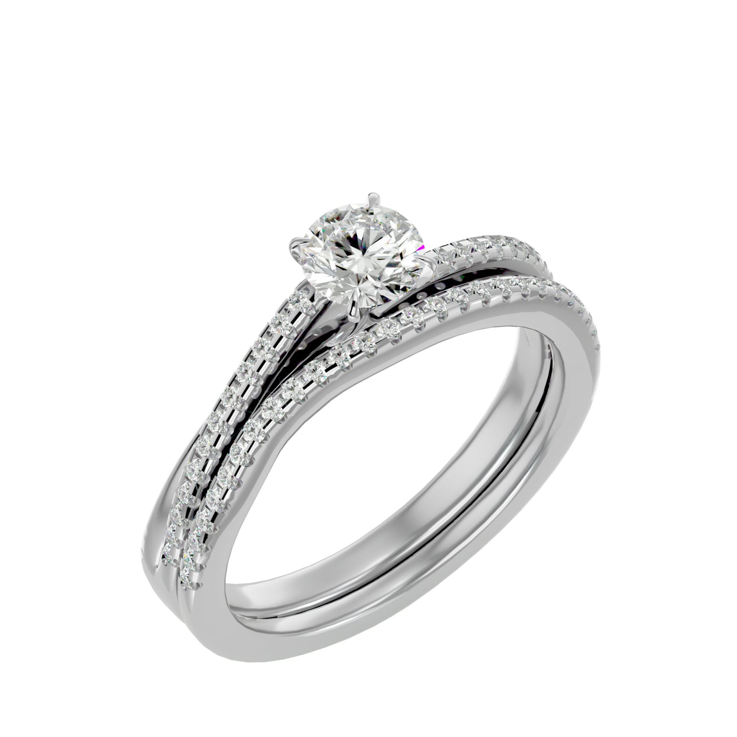 Iconique Premium Solitaire Band-0.72 Ct Round Diamond Gold Ring