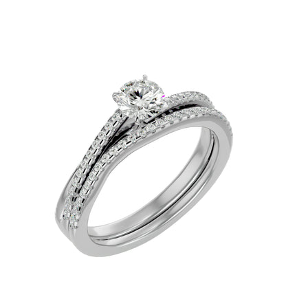 Iconique Premium Solitaire Band-0.72 Ct Round Diamond Gold Ring