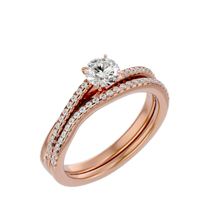 Iconique Premium Solitaire Band-0.72 Ct Round Diamond Gold Ring