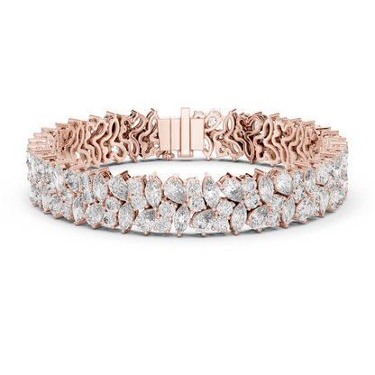 The Botanical Brilliance: Yellow Gold Multi-Shape Diamond "Wildflower" Bracelet