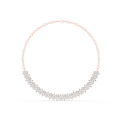 23.22ctw Solid Gold Multi-Cut Princess & Marquise Diamond Cluster Choker