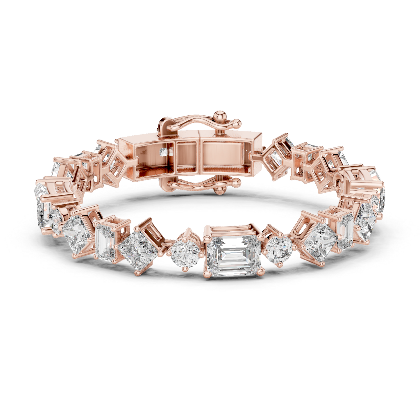 20.07CTW Multi-Shape Mixed Diamond Tennis Bracelet | Yellow Gold