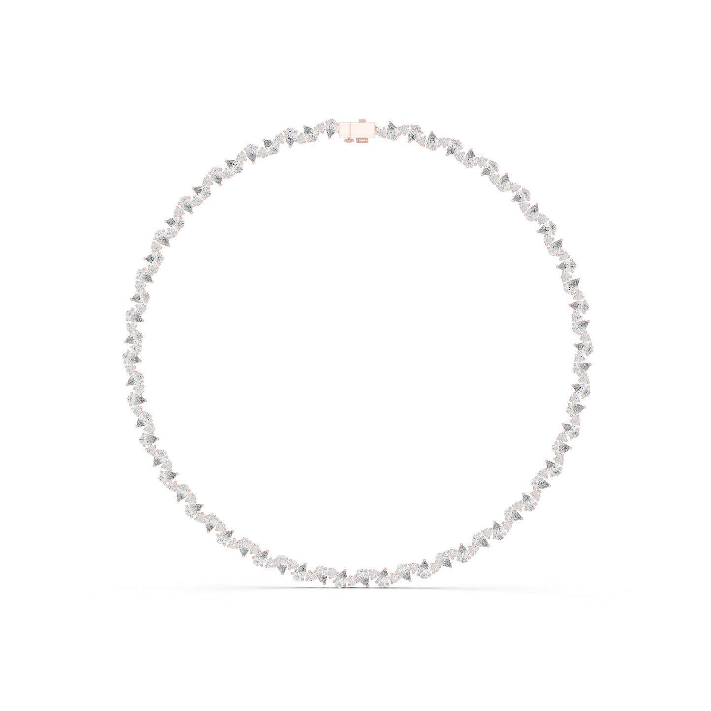 Celestial Sparkle: Pear-Cut Cluster Tennis Necklace in Yellow Gold