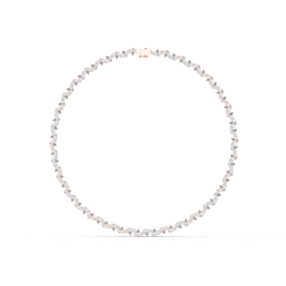 Celestial Sparkle: Pear-Cut Cluster Tennis Necklace in Yellow Gold
