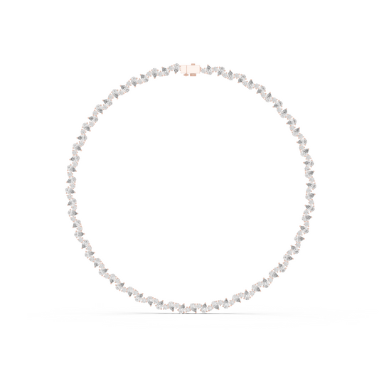 Celestial Sparkle: Pear-Cut Cluster Tennis Necklace in Yellow Gold