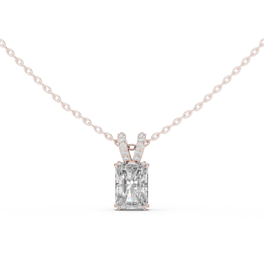 2.14CTW Radiant Elegance:Diamond Pendant in Yellow Gold
