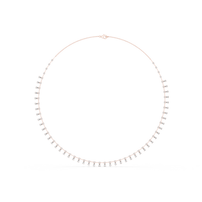 6.35ctw Yellow Gold Pear Cut Diamond Fringe Drop Choker Necklace