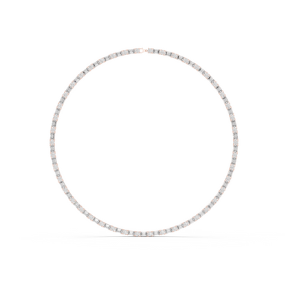 18.45ctw Solid Gold Emerald & Round Diamond Alternating Tennis Choker