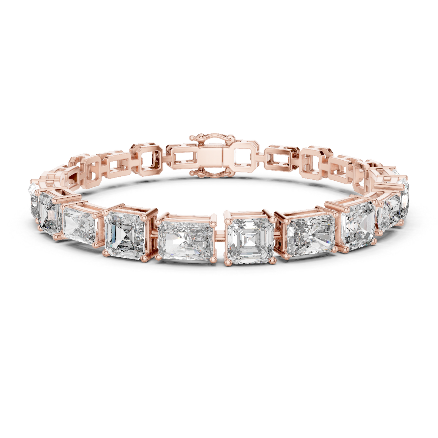 13.44CTW Emerald & Radiant Cut Alternating Tennis Bracelet - Yellow Gold