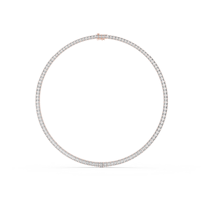 24.06ctw Yellow Gold Graduated Emerald Cut Diamond Tennis Necklace