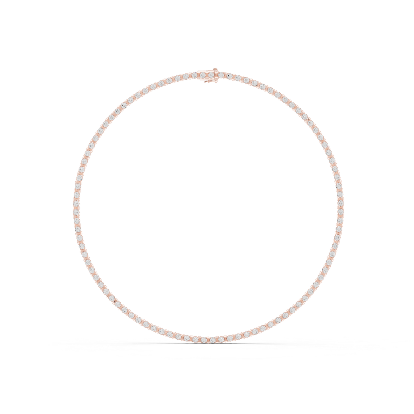 14.02ctw Solid Gold Round Cut Diamond Tennis Choker Riviera Necklace
