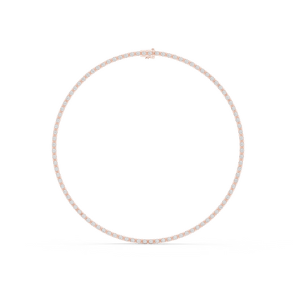 14.02ctw Solid Gold Round Cut Diamond Tennis Choker Riviera Necklace