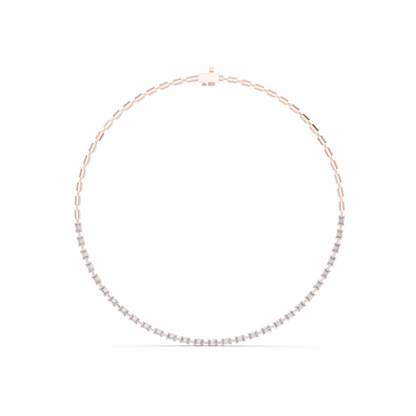 Yellow Gold Emerald Cut Diamond Tennis Choker Necklace 3.35ctw