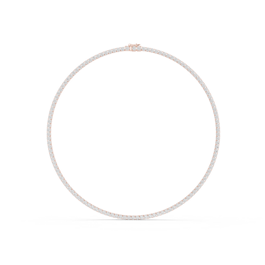 Radiant Elegance: Classic Diamond Tennis Necklace in Yellow Gold