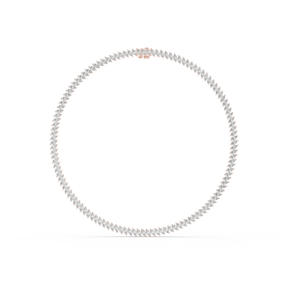 18.6ctw Solid Gold Marquise Diamond Tennis Choker Eternity Necklace
