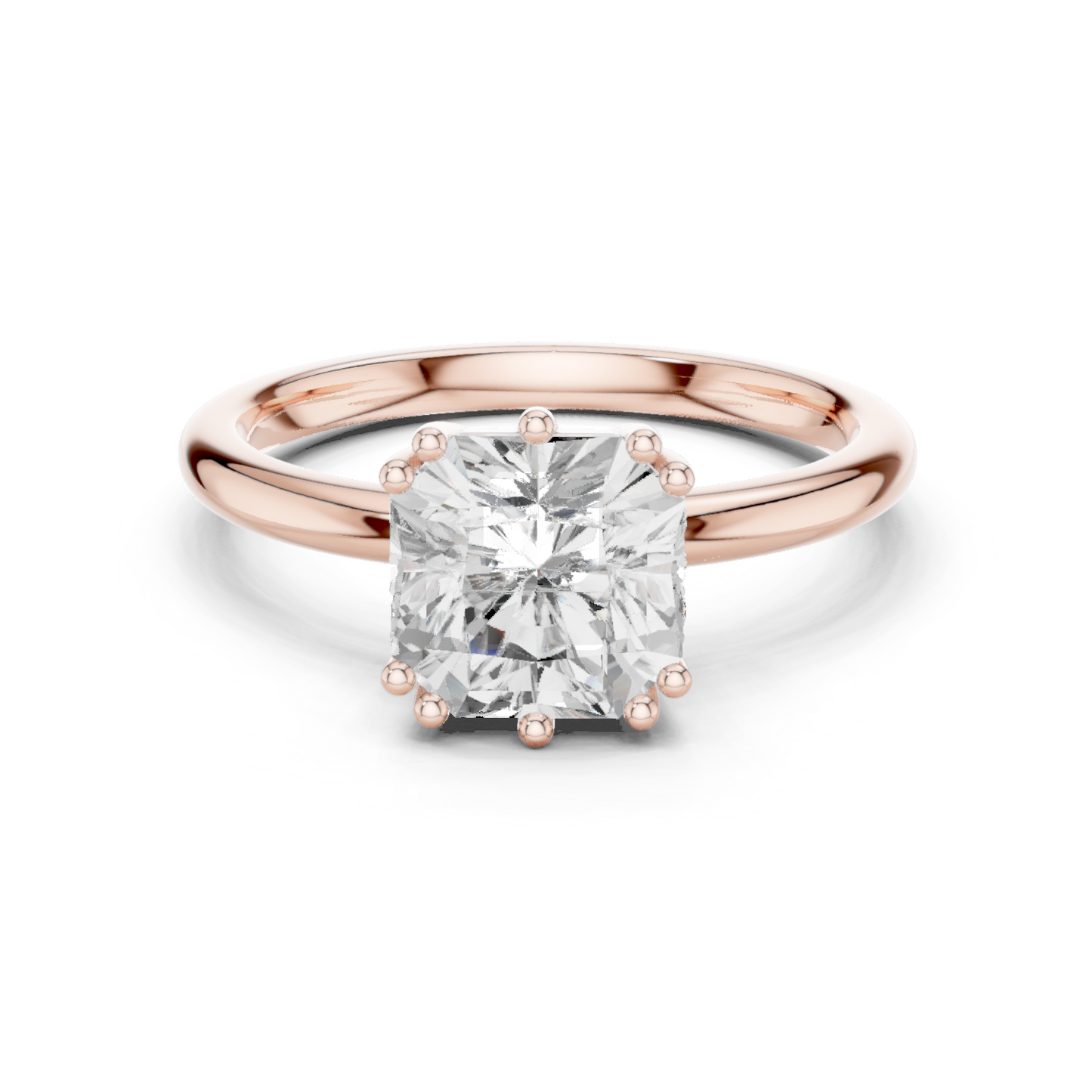 2.04ctw Asscher Cut Solitaire Ring with Hidden Halo | Yellow Gold