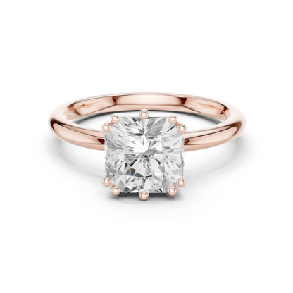 2.04ctw Asscher Cut Solitaire Ring with Hidden Halo | Yellow Gold