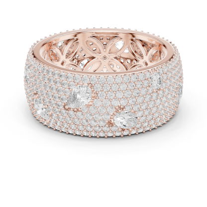 3.19ctw Mixed Cut Diamond Wide Honeycomb Pavé Statement Ring
