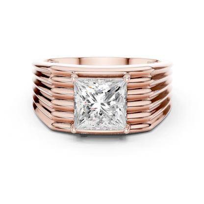 Yellow Gold Princess Cut Diamond Solitaire Band - 2.30CTW