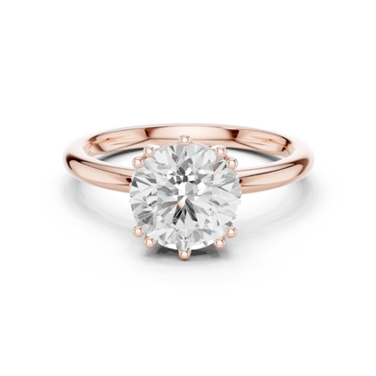 2.04ctw Round Cut Solitaire Ring with Hidden Halo | Yellow Gold