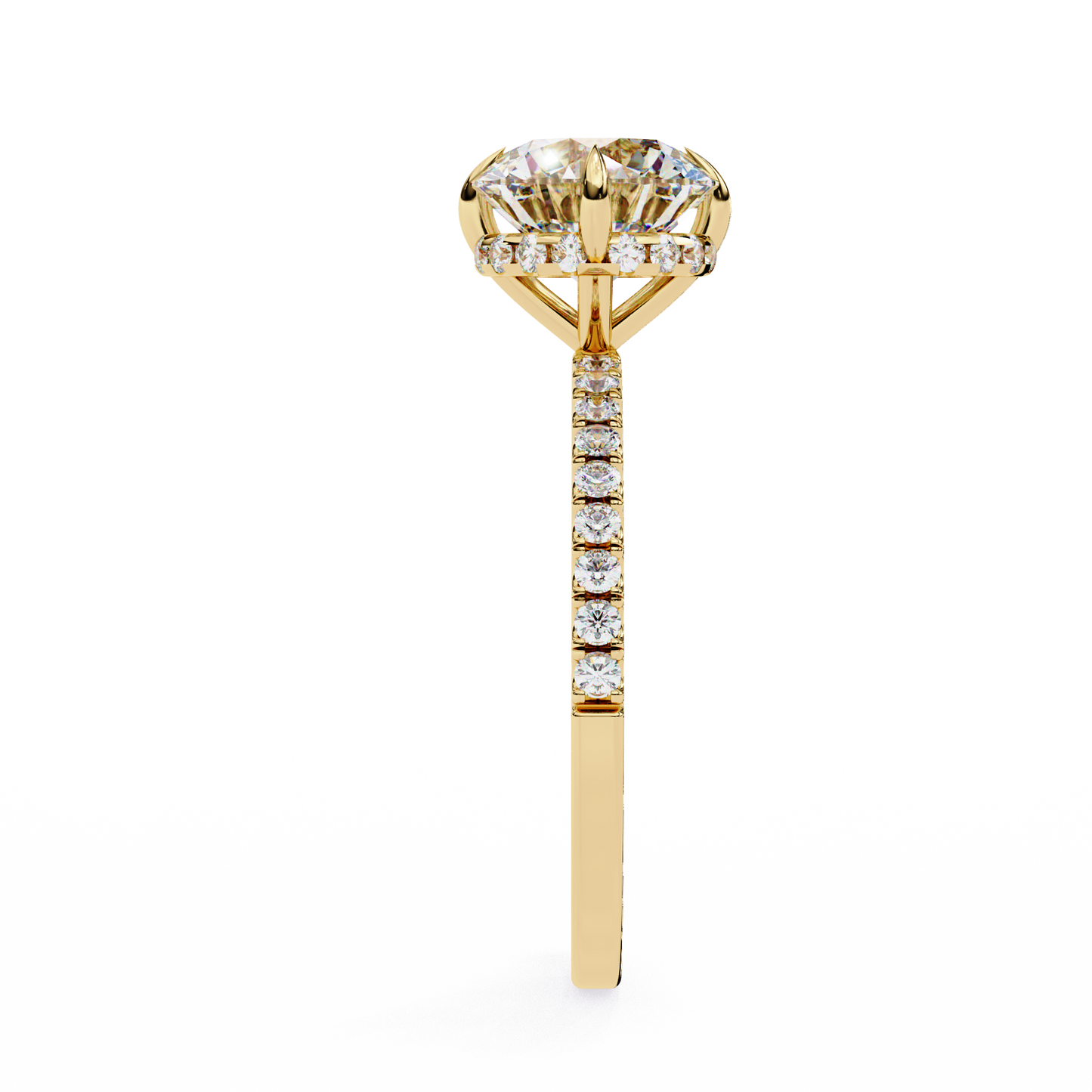 The Lumina Round Pavé Engagement Ring in Gold- 2.67 Ct