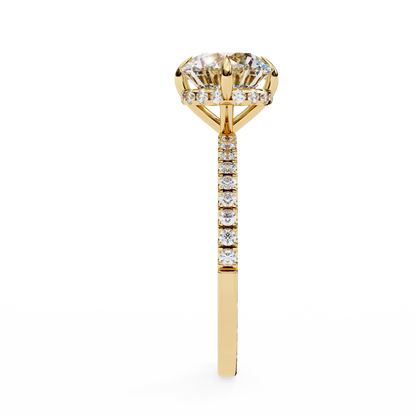 The Lumina Round Pavé Engagement Ring in Gold- 2.67 Ct