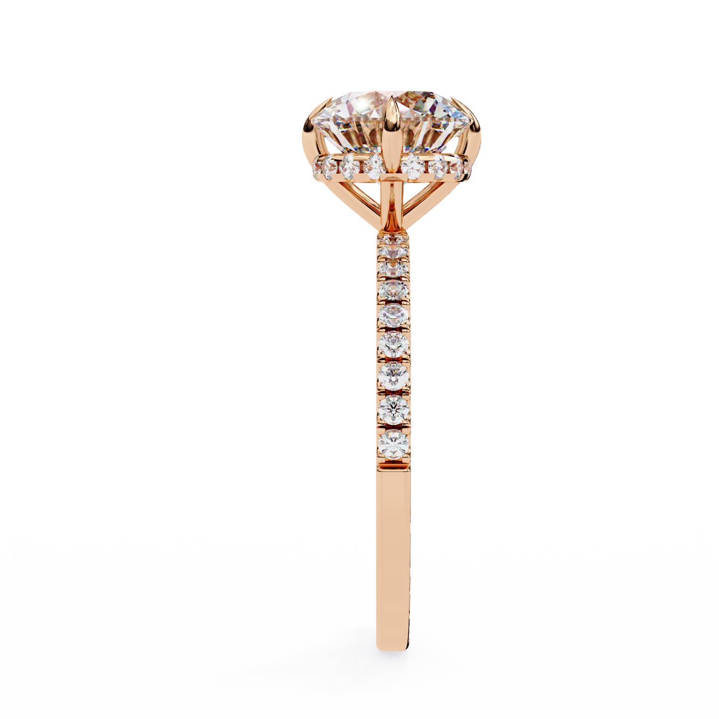 The Lumina Round Pavé Engagement Ring in Gold- 2.67 Ct