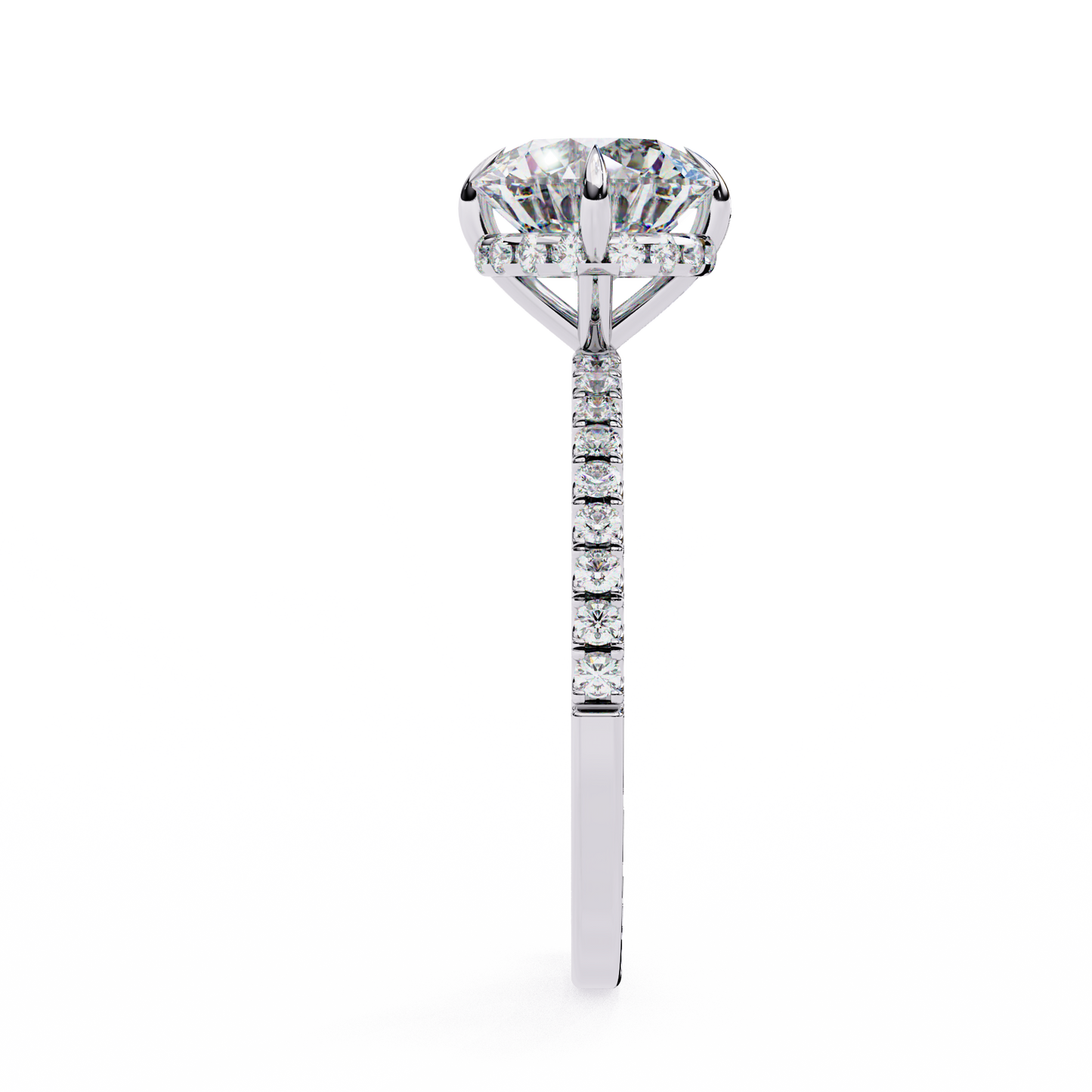 The Lumina Round Pavé Engagement Ring in Gold- 2.67 Ct
