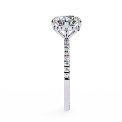 The Lumina Round Pavé Engagement Ring in Gold- 2.67 Ct