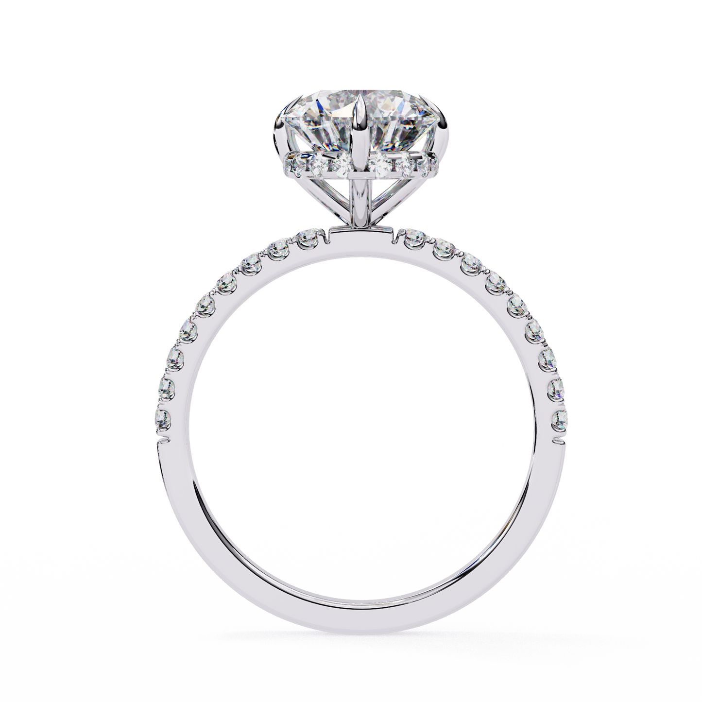 The Lumina Round Pavé Engagement Ring in Gold- 2.67 Ct