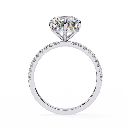 The Lumina Round Pavé Engagement Ring in Gold- 2.67 Ct