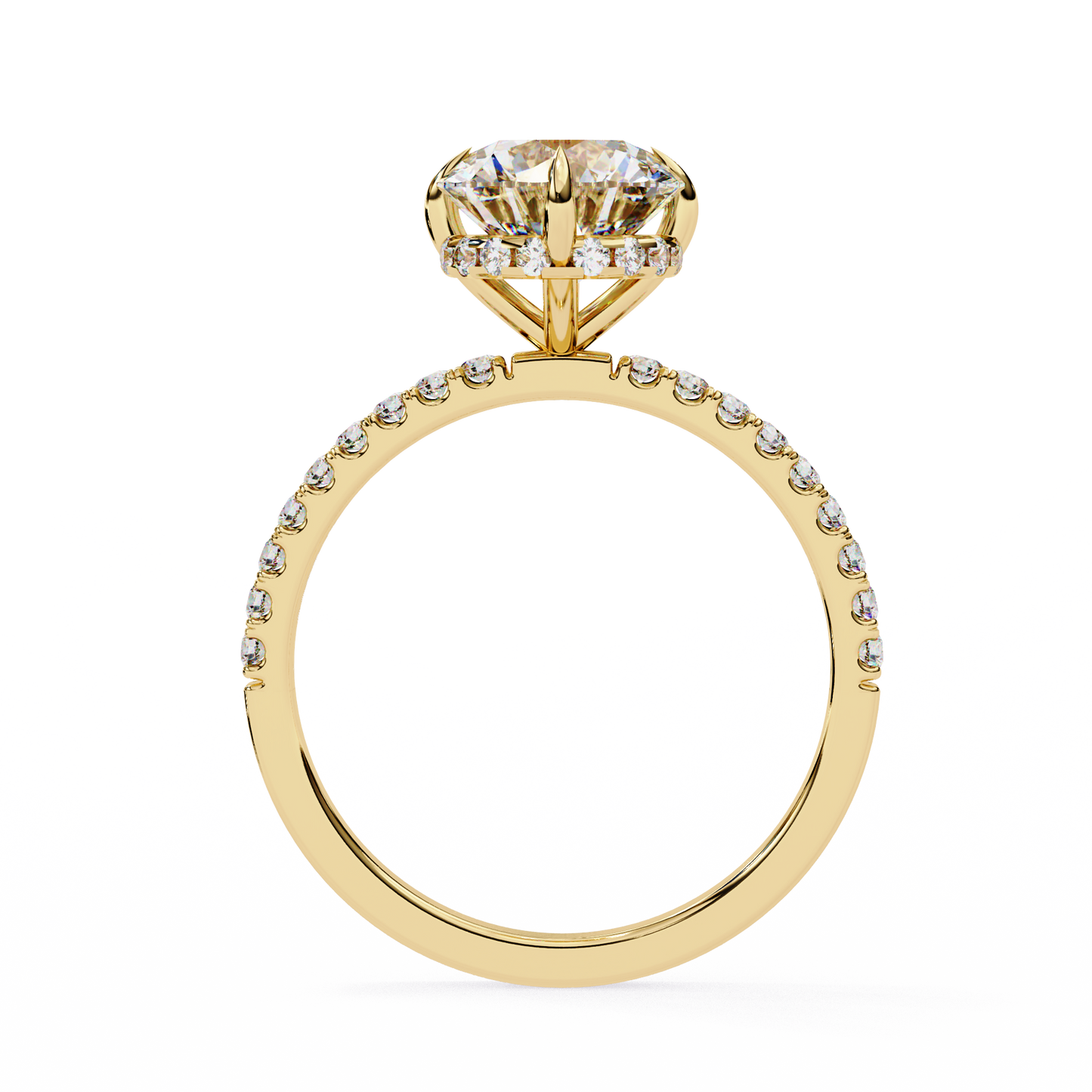 The Lumina Round Pavé Engagement Ring in Gold- 2.67 Ct