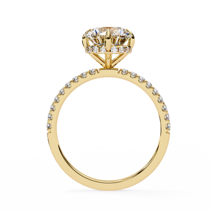 The Lumina Round Pavé Engagement Ring in Gold- 2.67 Ct