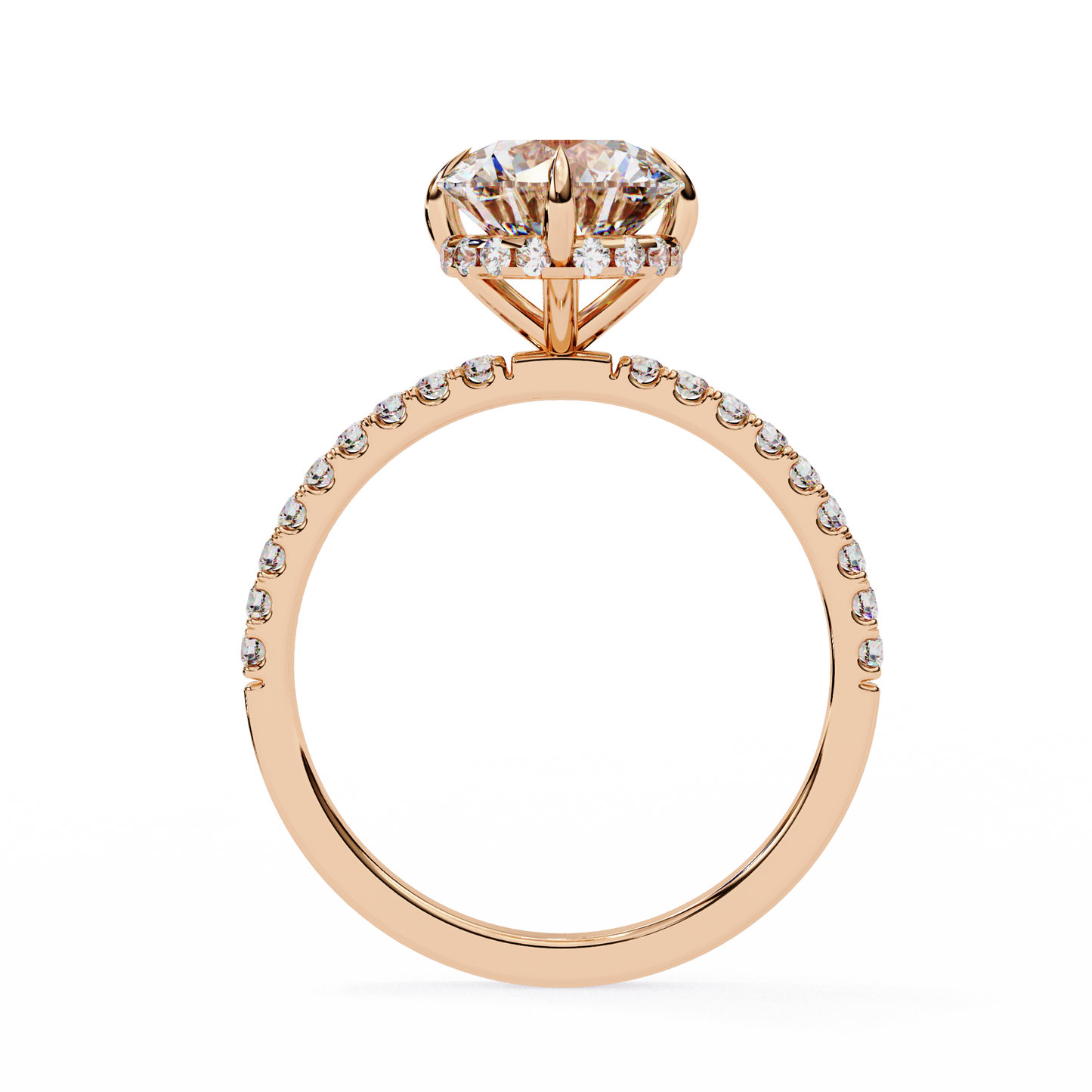 The Lumina Round Pavé Engagement Ring in Gold- 2.67 Ct
