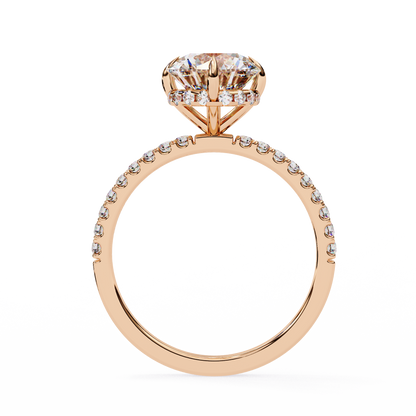 The Lumina Round Pavé Engagement Ring in Gold- 2.67 Ct